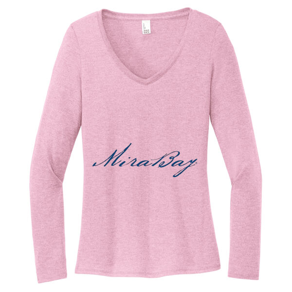 Mira Bay Side Print - Women's Perfect Tri ® Long Sleeve V Neck Tee Thumbnail