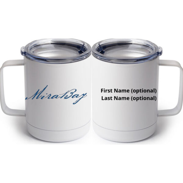 Mira Bay Personalized  - 10 oz White Stainless Steel Coffee Mug Thumbnail