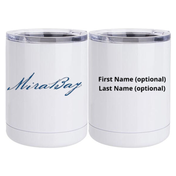Mira Bay Personalized  - 10 oz White Stainless Steel Short Tumbler Thumbnail