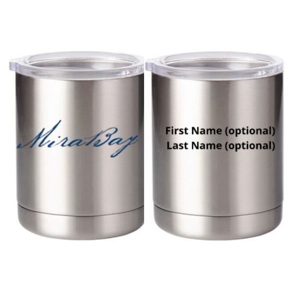 Mira Bay Personalized  - 10 oz Silver Stainless Steel Short Tumbler Thumbnail