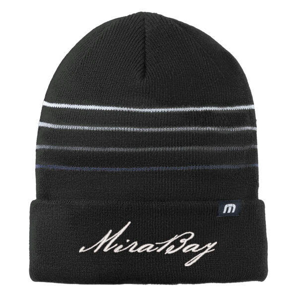 Mira Bay Embroidered - Striped Cuffed Beanie Thumbnail